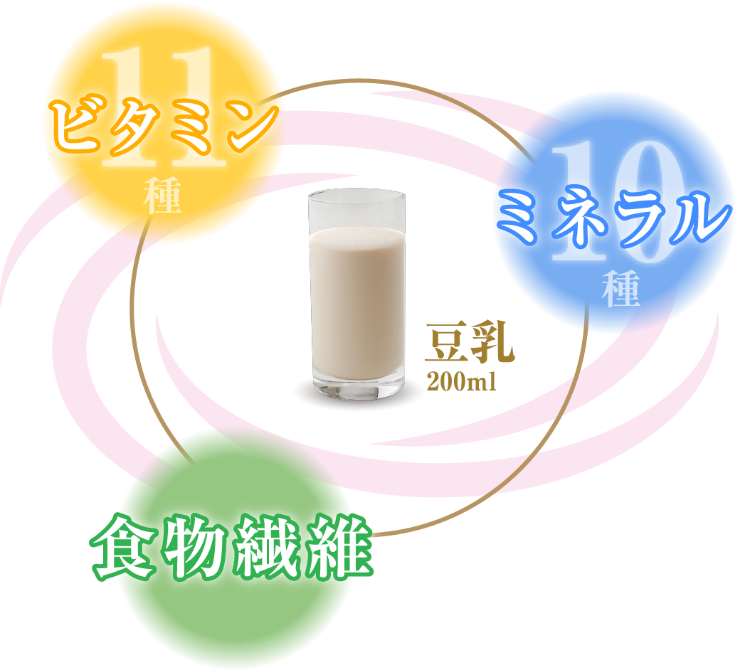 ビタミン11種 ミネラル10種 食物繊維 豆乳200ml