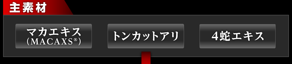 主素材、マカエキス（MACAXS）、トンカットアリ、４蛇エキス