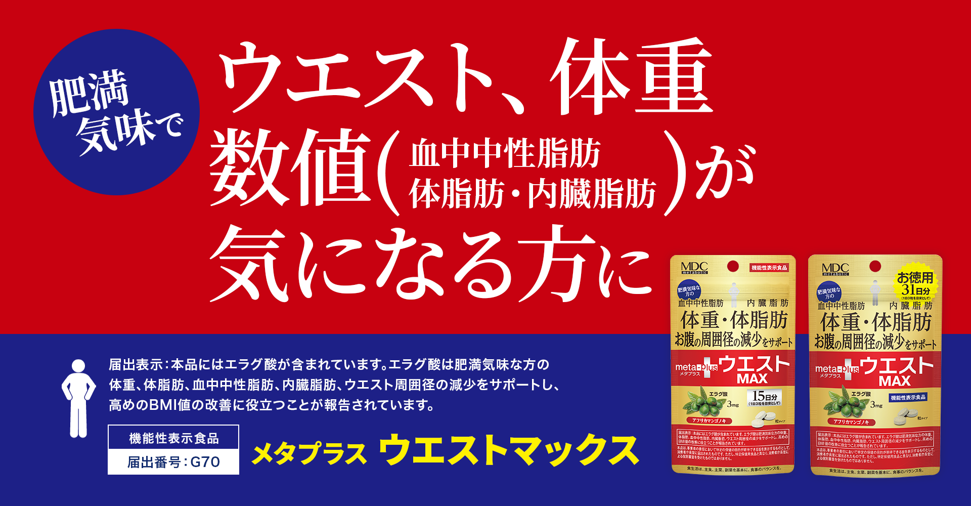 メタボリック メタプラス ウエストマックス31日分 93粒✖️2