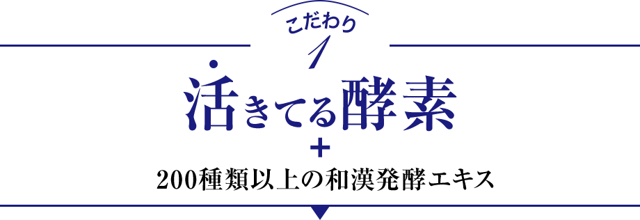 こだわり1 活きてる酵素+200種類以上の和漢発酵エキス